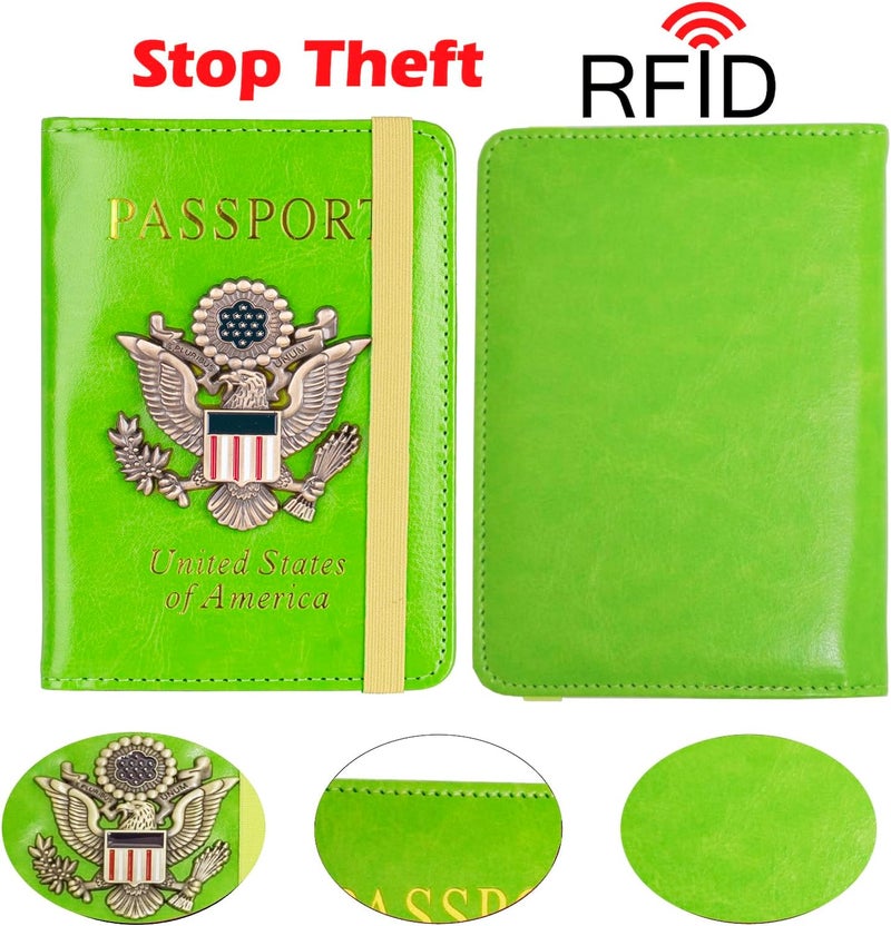 FACATH Premium Passport Holder for Travel, RFID Blocking Passport Cover Slim, Durable & Travel-Friendly, Passport Wallet Keep Your Documents Safe & Organized (Green) - Image 4